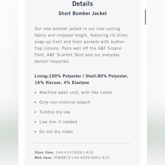 Abercrombie Short Bomber Jacket size small tan - Picture 3 of 9